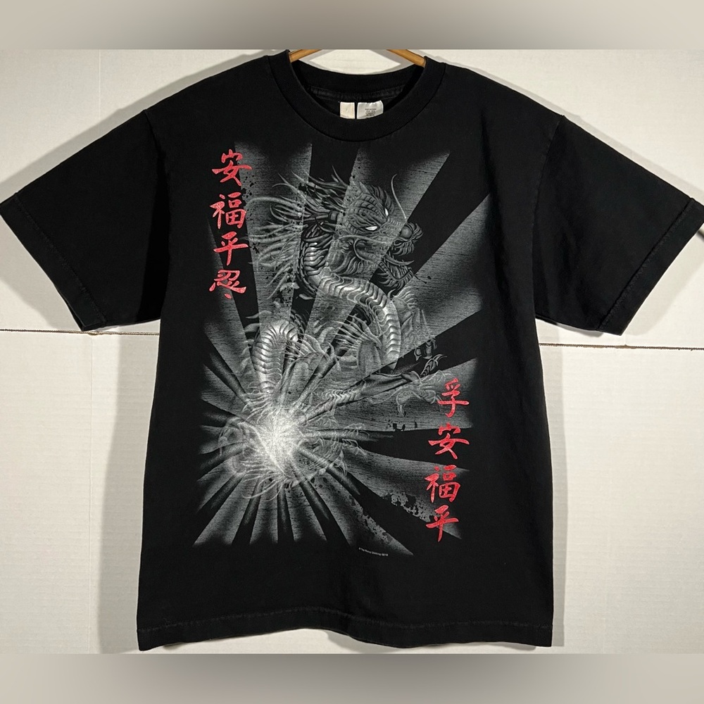 VTG Y2K Top Heavy Clothing Dragon Streetwear Cyber Grunge Youth Boys Sz XL 14/16